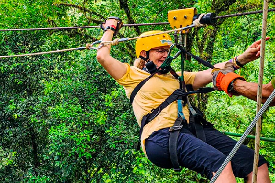 Zip-line and tubing combo
